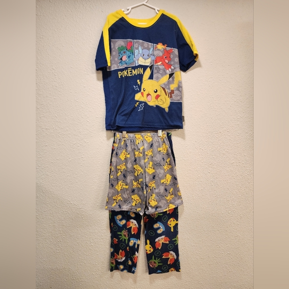 Pokemon Blue and Gray Pajama Set with Pikachu Graphics